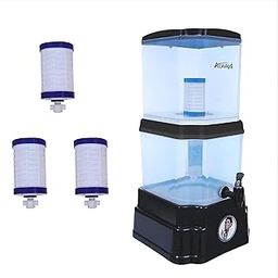 Always Gravity Based Water Mineral Filter And Purifier +3 Extra Dust Candles 15 L Gravity Based Water Purifier (Black) - Effective Filtration, Eco-Friendly Design-image-21