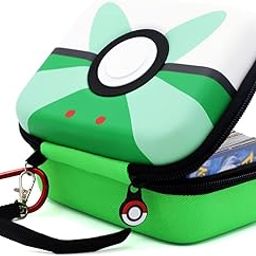 PATPAT® Poke-mon Trading Cards Holder Organizer for 200 Trading Cards Game Cards EVA Hard Case Poke-mon Cards Collection Bag Poké Ball Game Cards Case Gifts for Kids Boys Girls, Green-image-56