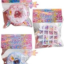 3PCS Taba Squishy, Taba Squishy Kit, Donuts Waffle Cake Pinch Stress Relieving Toys OPP Packaging Gifts for Kids Adults Home Office Relaxing, Party Birthday Gifts-10