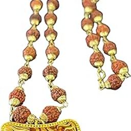 And Jewellery Ek Mukhi Rudraksha Mala Om Trishul Locket with Gold Plated Cap Om Pendant Chain For Men Women-image-69