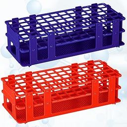 CroBlissful 2 Pcs Plastic Test Tube Rack Test Tube Holder Rack Detachable Tube Holder for 16mm Test Tubes (60 Hole,Blue,Red)-picture-22