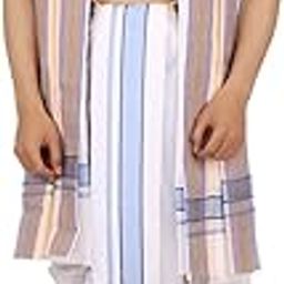 Men's Cotton Dhoti and Angavastram set (Blue)-image-5