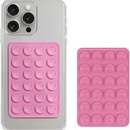Suction Phone Case – Anti-Slip Silicone Sticky Mount Pad for Hands-Free Grip | Works on Mirror, Shower, Dashboard | Multipurpose Mobile Holder for Selfies & Videos Multicolor (PNK)-image-56