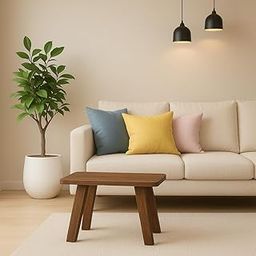 KVS Furniture Wooden Coffee Table for Living Room | Stylish Brown Center Table with Unique Leg Design | Space-Saving Sofa Side Table for Home & Office Decor-image-92