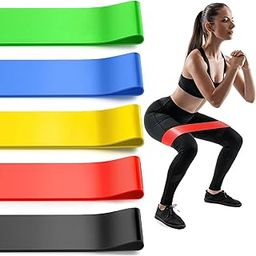 Homestic Set of 5 Exercise Belt | Elastic Fitness Belt | Workout Belt for Legs and Hands | Body Fitness Belt for Yoga | Round Stretch Belt | Exercise Belt for Gym | Multicolor-image-12