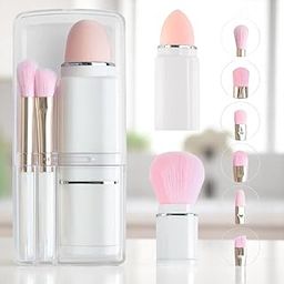 MESKIN Travel Makeup Brush Set (White) – 8-in-1 Portable Kit with Mini Foundation Brush, Powder & Blush Brushes, Eye Tools, Puff Sponge & Storage Organizer-19
