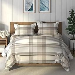 NAUTICA [4pc] Super Soft 100% Cotton for All Weather -1 Comforter, 1 Bedsheet, 2 Pillow Cover (raymarine) | 130 GSM | Stripe-Beige/Grey-image-3