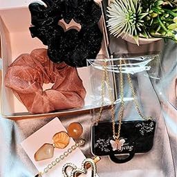 Aspire T Stylist Combo Of Accessory Scrunchies Hair Pins/Clips & Butterfly Neck Pieces Gift For Girls (Pack Of 6),Multi-image-11