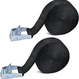 LUPINEZ Tie Down Straps | Heavy Duty Lashing Straps | Adjustable Cam Buckle Straps | Tie-Down Straps with Metal Buckle for Motorcycle, Cargo, Trucks, Trailer, Luggage Lashing Straps(2.5m,Black) (2pcs)-14