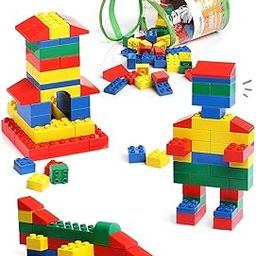 Intelliskills Premium Jumbo 75 Pcs Building Blocks for 3+ Years Kids, Construction Block Set for Boys & Girls, Creative Activity Kit,Fun Learning & Educational Toy, Develop Motor Skills, Birthday Gift-0