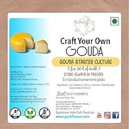 Alla's Posh Flavors Gouda Cheese Starter Culture, 5 Convenient Packets, Non-GMO, Gluten-Free-23