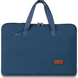 Grace Office Laptop Messenger Bag for Men and Women Canvas Look Laptop Briefcase Water Repellent Padded Laptop Messenger Sleeve Bag 15.6 Inch MacBook Ideal for Office & Work in Color Blue-image-11