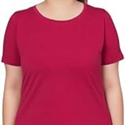 Round Neck Cotton Half Sleeves Tshirt for Women | Stretchable Regualr Fit Solid Cotton Tshirts | Casual Tshirts for Women Office Wear | Solid Round Neck Tshirt-image-36