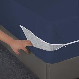 Vocal Store Ultra Soft Waterproof Mattress Protector Single Size Fitting 10" Deep Mattress | Breathable Hypoallergenic Full Mattresses Cover V07 (48x72x10 inch|4x6x0.83 Feet - Blue)-image-92