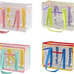 ™ Clear Tote Bag Waterproof Travel Storage Bag for Gym Swimming Outdoor Sports Pink Handle | Womens Handbags & Bags-image-1