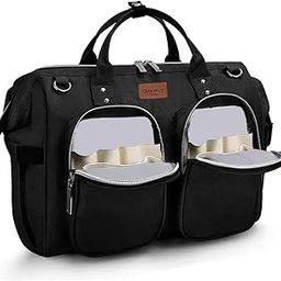 Chinmay Kids Waterproof Multifunctional Adjustable Spacious Baby Travel Large Nylon Designer Shoulder Nappy Mommy Bag Diaper Bag, Black-image-91