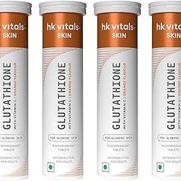 hk vitals Glutathione (Orange, 15 Effervescent Tablets) | L-Glutathione Tablets with Vitamin C & E | For Skin Glow & Hydration (Pack of 4)-image-76
