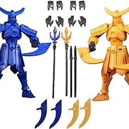 Plexaris 2PCS Action Figure, Dummy 13 Action Figure Toys, Polyarticular Movable Titan 13 Action Figure Action, Multi Articular Action Figures for Desktop Decor Game Lovers(Gold, Blue)-image-6