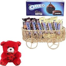 SFU E Com Chocolate Treat With Lovely Basket Hamper | Valentine Teddy Bear With Chocolate Combo | Valentine Chocolate Hamper | 923-image-7
