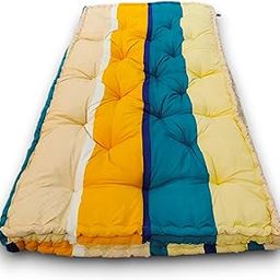 Deevine Craft 5-Inch Thick Soft Cotton Foldable Box Mattress, Foladable Rollable Portable Light Weight Cotton Mattress for Floor Gadda 3D Beige Design (48X72X5 inch)-image-3