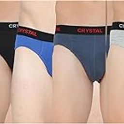 Crystal Men's Underwear Super Combed Cotton Solid Briefs with Super Soft Waistband | Pack of 5 | Assorted-picture-19