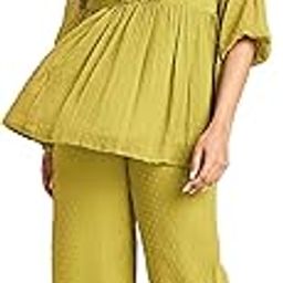 janasya Women's Dobby Chiffon Woven Design Co-Ord Set-picture-9
