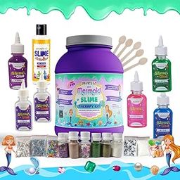 SMARTEEZ Mermaid Slime Therapy JAR | Mermaid Slime KIT | Slime Making KIT | 25+ Slime BATCHES | Glow in Dark Slime | Metallic Slime | Cloud Slime | Non Toxic | Safe | Kid Friendly | Jelly Putty Toys-image-98