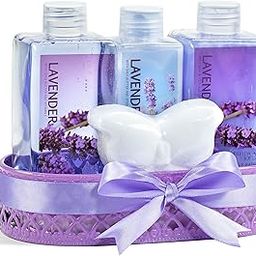 Lavender Bath and Body Gift Basket- Body Lotion Bubble Bath Shower Gel Bath Fizzer-55