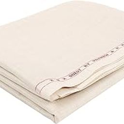 Trouser Fabric 1Pc 1.3Meter Trouser Length for Men's Solid White Design name Quest with 0-Degree Pen and G&S Keychain-picture-0