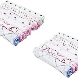 One-Spot Multicolour Printed Women's Handkerchiefs, Cotton Pack of 12-image-35