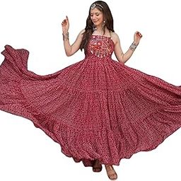 Bandhani Print Faux Georgette Gown with Kutchi Patchwork | 12 Meter Flair | Size Adjustable | Navratri 2025 Special – SS-1119-image-25