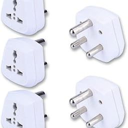 MX 3 PIN (Type-D) Universal Socket Plug,Worldwide Travel Adaptor, Multi Plug, Conversion Plug, Socket Connector (Converts 15 Amps to 5 Amps) PC Moulded Pack of 5-6