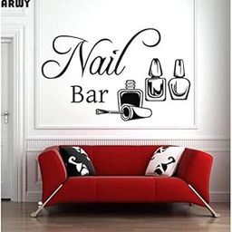 Salon Wall Stickers Nail Salon Sign Wall Window Decal Sticker Nails Nail Art Polish Manicure Pedicure Wall Decals Beauty Salon Room Decoration 91x57cm-39