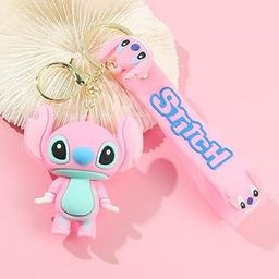 World Famous Cute Cartoon Series Silicon 3D Rubber Keychain WIth Long Ribbon 2 Pcs Suitable For Car Key Chain, Bike Key RIngs, Bag Charms, Gifting For Girls & Boys-picture-23