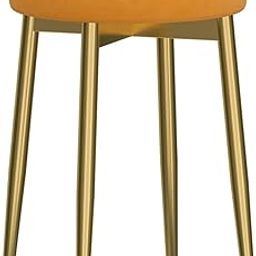 Nutech Impex Velvet Luxurious Bar Stool – Upholstered Seat for Coffee Shop, Bedroom, Living Room, Vanity, Makeup, Shoe Bench – Easy Assembly Multi-Purpose Seating (Yellow, Gold Legs)-image-41