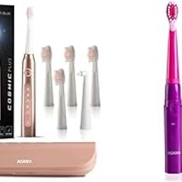 AGARO COSMIC PLUS Sonic Electric Tooth Brush For Adults with 5 Modes, 5 Brush Heads, 1 Interdental Head, Rosegold & AGARO REX Sonic Electric Kids Toothbrush with 3 Brushing Modes, Purple-image-71