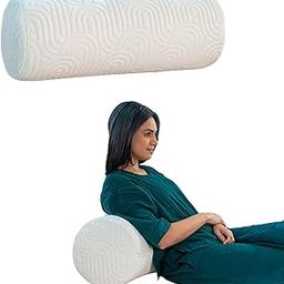 The White Willow Memory Foam Bolster Pillow Set of 2-Side Pillow for Sleeping-Round Pillow for Diwan,Bed & Sofa-Decorative Round Cushion-Between Legs Pillow-Bolster for Back & Neck Support-King-image-28