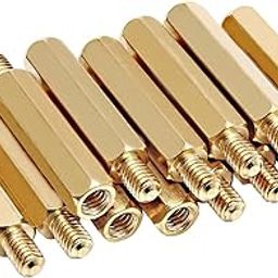 Augiimor 30Pcs Male to Female Brass Hex Standoff M4 x 20mm + 6mm Hexagonal Copper Column Male Female Thread Spacer Standoff Screw for Electronic Machine-image-31