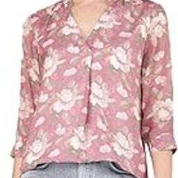 Women's Purple Floral Print V-Neck Top-picture-15