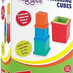 Giggles Funskool Plastic Stacking Multicolored Cubes,Blocks With Alphabet,Helps To Sort,Stack And Nest,12 Months&Above,Infant And Preschool Toys,Multi Color-image-4