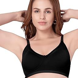 Women's Poly Cotton Moulded Cup Full Coverage Wire-Free Brassiere U Shape Neckline Seamless T-Shirt Bra - NRYA-picture-8