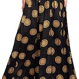 Women Full Flared Cotton Palazzo Pants || Gold Print Printed Sharara Garara || Flared Skirt Look Palazzo || Sharara-picture-52