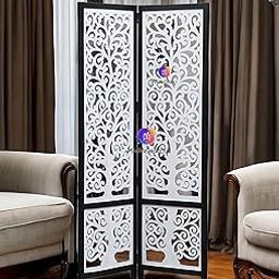 MiniMeDeskCo Wooden Room Partition and Folding Privacy for Pooja Room/separators for Living Room/Wall partition/Room partition/Wooden partition for Living Room/Divider for Kitchen 6ft 2 Panel-image-71