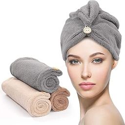 Hair Towel for Women - Microfiber Towels for Hair - Head Towels Wrap for Ladies - Super Quick-Drying 500 GSM Bathrobe Hair-Drying Cap - Salon Quality Multicolor-image-5