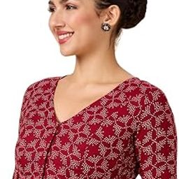 Women's Cotton Printed Stretchable (Smocked) Readymade Saree Blouse-image-94