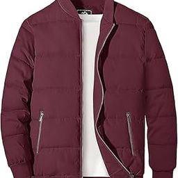 Stylish Men's Standard Length Polyester Blend Bomber Puffer Jacket - Warm Winter Coat for Trendy Fashion-picture-54