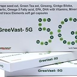 MEDIRVAST Greevast 5g Soft Gel Capsules | Enriched with Grape Seed Extract Ginseng, Garlic, Omega-3, Vitamins | Daily Health Supplement for Immunity, & Energy Support (Pack of 15)-image-91