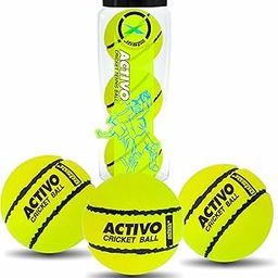 jaspo Activo Super Cricket Tennis Ball Light Weight 80 to 85 Grams, high Bounce, Durable, Developed with Innovative Technique, Unique Design, Match Quality, 66 mm Diameter (Pack of 3, Green)-image-98