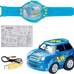 Bestie toys Mini Cartoon RC Cars, Portable 2.4Ghz Radio Watch RC Car with Gravity Sensor (Blue)-12