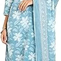 blocks of india Cotton Hand Block Printed Kurta Pant Set with Dupatta, Mirror Work Embellished, Traditional Indian Style-picture-7